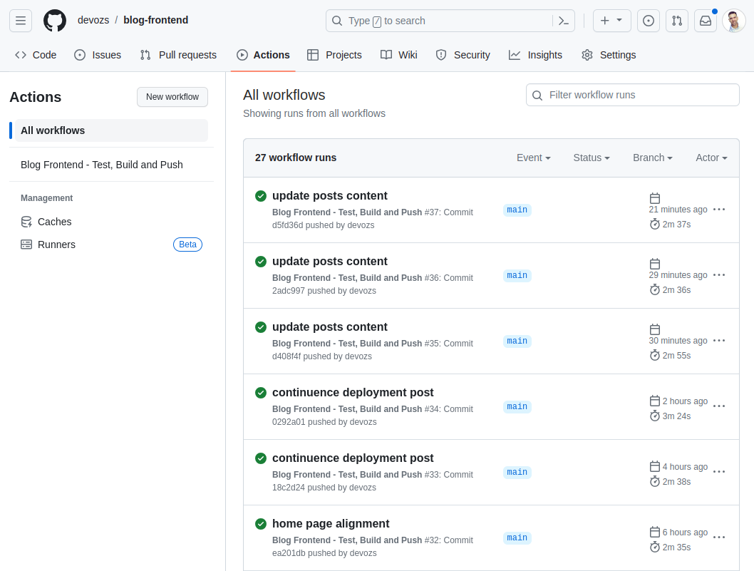 GitHub Action List